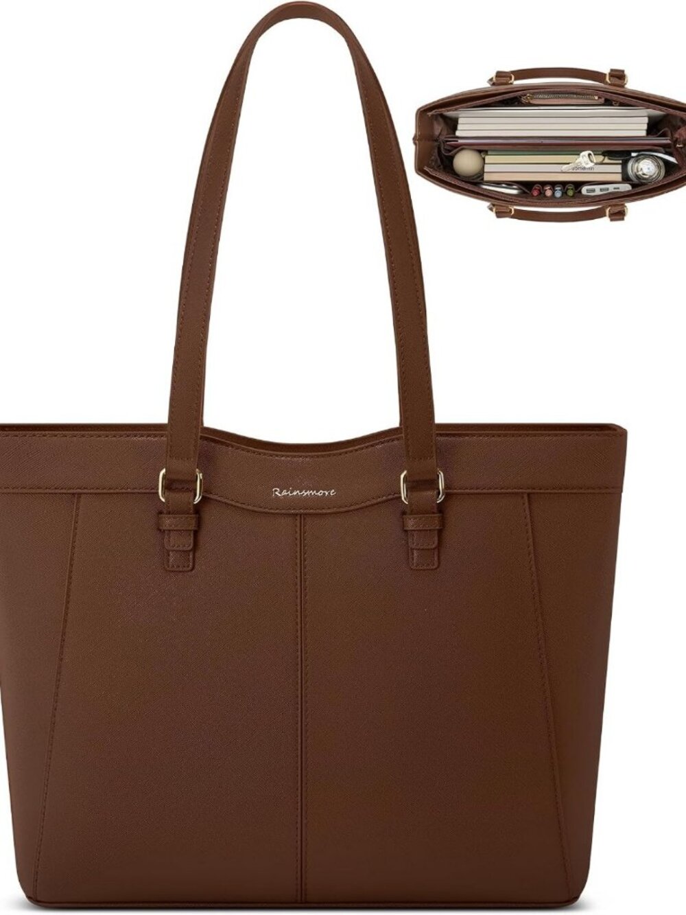 Stylish Large Leather Tote Bag for Women - Versatile Shoulder Work Purse